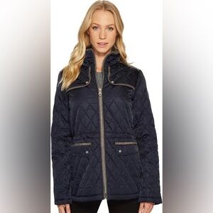 Vince Camuto Gray Women's Quilted Jacket with Faux Suede SMALL